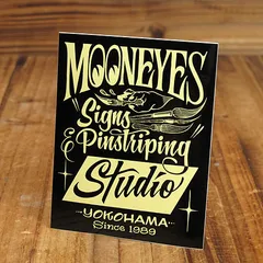 ムーンアイズ ステッカー 車 アメリカン おしゃれ バイク ヘルメット かっこいい カーステッカー アメ車 ホットロッド MOONEYES S&Pステューディオ ブラック