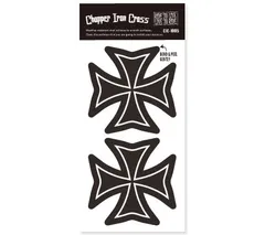 ステッカー アメリカン 車 バイク ヘルメット かっこいい おしゃれ カーステッカー ホットロッド アイアンクロス アメリカン雑貨 CHOPPER IRON CROSS 2Pセット 