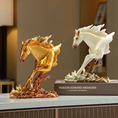 オブジェ 置物 ウマ 馬 うま 干支 正月飾り 走っている馬 ゴールド ホワイト 2種類 インテリア リビング ダイニング 玄関 寝室 装飾 オーナメント 樹脂 プレゼント ギフト オシャレ リアル 癒しグッズ
