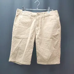 ◇ HALHAM ハルハムハム カジュアル シンプル 無地 ジップフライ ハーフパンツ サイズM ベージュ レディース E  【1309040019072】