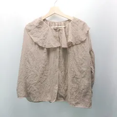 ◇ classicalelf クラシカルエルフ フレア襟・袖 透け感あり 長袖 ブラウス サイズM ブラウン レディース E  【1309040019041】