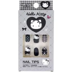 【3セット】ハローキティ ネイルチップ モノトーン 24枚入