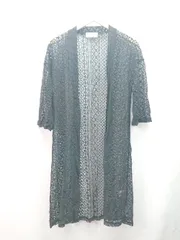 ◇ rps アールピーエス 総レース 透けあり ロング丈 きれい系 七分袖 ガウン サイズF ブラック レディース E  【1309040019621】