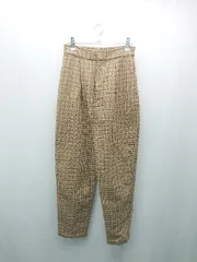 ◇ select MOCA セレクト モカ 千鳥柄 ジップフライ タック入り パンツ サイズS ベージュ/ブラウン レディース E  【1309040019485】