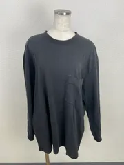 UNIQLO U ロングスリーブTシャツ メンズ XL ブラック ポケット付き オーバーサイズ　20251001-0017