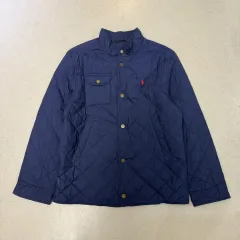 ポロ ラルフローレン ネイビー キルティング ジャケット XL(18-20)