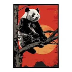 【B4サイズ（約25x36cm）】【si-poster-1481】パンダ panda アニマル ポスター 動物 可愛い イラスト 子供部屋 ポップ インテリア おしゃれ  プリントポスター フォト オシャレ アート モダン シンプル お洒落 特大 大きい