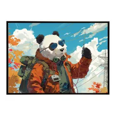 【B4サイズ（約25x36cm）】【si-poster-1486】パンダ panda アニマル ポスター 動物 可愛い イラスト 子供部屋 ポップ インテリア おしゃれ  プリントポスター フォト オシャレ アート モダン シンプル お洒落 特大 大きい