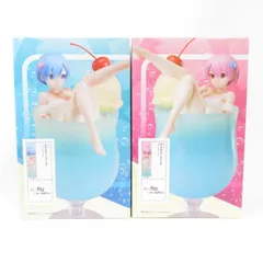 中古 未開封品 1/7スケールフィギュア クリームソーダ Re:ゼロから始める異世界生活 レム ラム 2体セット ラウンドワン elcoco/エルココ pr02351