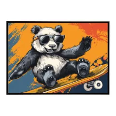 【A2サイズ（約42x59cm）】【si-poster-1493】パンダ panda アニマル ポスター 動物 可愛い イラスト 子供部屋 ポップ インテリア おしゃれ  プリントポスター フォト オシャレ アート モダン シンプル お洒落 特大 大きい