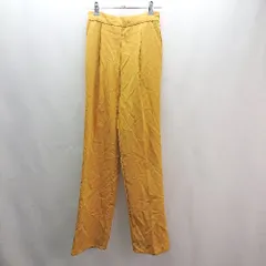 ◇ MURUA ウエストゴム 紐 センタープレス ワンタック スラックス サイズS マスタード レディース E  【1309040021594】