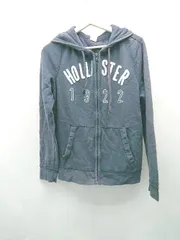 ◇ Hollister ホリスター フード ユニセックス 前チャック閉め 長袖 パーカー サイズS ネイビー レディース E  【1309040022843】