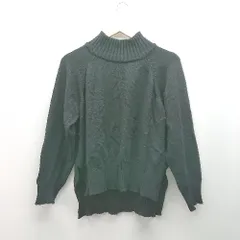 ◇ SENSE OF PLACE タートルネック サイドスリット 冬物 リブ生地 長袖 ニット サイズF ブラック レディース E  【1309040024076】