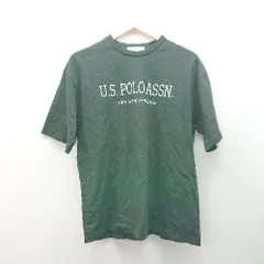 ◇ U.S. POLO ASSN. ロゴプリント クルーネック コットン100% カジュアル 半袖 Tシャツ サイズF ブラック レディース E  【1309040024045】