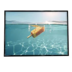 【B2サイズ（約51x73cm）】【si-poster-221】アイスキャンディー ポスター 海 水色 波 水面 おしゃれ モダン 絵 画   特大 大きい 小さい 横