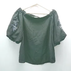 ◇ Blistorm ブリストーム 花柄刺繡 ガーリー 大人可愛い 半袖 ブラウス サイズL ブラック レディース E  【1309040023345】