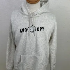 PEANUTS スヌーピー パーカー L グレー フード付き ロゴ刺繍 プルオーバー　20250930-0013