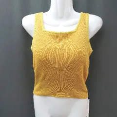 ◇ ◎ ●未使用● AZUL BY MOUSSY カップ付き ストライプ ストレッチ ノースリーブニット サイズS オレンジ レディース E  【1309040026124】