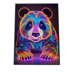 【A3サイズ（約30×42cm）】【si-poster-275】サイバー パンダ カラフル ポスター ファッション ポスター アート モダン 絵 画   特大 大きい 小さい フォト 縦