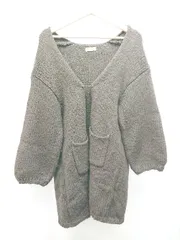 ◇ SM2 サマンサ モスモス 無地 厚手 ゆったり 長袖 カーディガン サイズF ブラウン レディース E  【1309040027350】