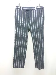 ◇ UNITED ARROWS ストライプ テーパード 厚手 パンツ サイズ38 ネイビー レディース E  【1309040027237】