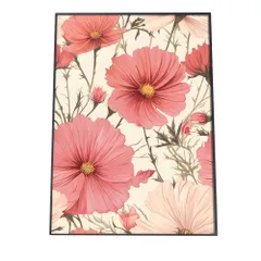 【B4サイズ（約25x36cm）】【si-poster-293】春 イラスト 夏 花 ピンク 白 ポスター インテリア モダン シンプル オシャレ お洒落  