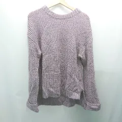 ◇ JOURNAL STANDARD クルーネック リブ 無地 長袖 ニット サイズM パープル レディース E  【1309040028241】