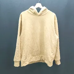 ◇ GLOBAL WORK グローバルワーク フーディー 無地 フリース裏地 長袖 パーカー サイズM イエロー レディース E  【1309040027619】