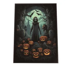 【B3サイズ（約36x51cm）】【si-poster-378】ハロウィン ハロウィーン 仮装 ポスター アートプリント ポスター インテリア パンプキン ジャックオーランタン ハロウィーン オレンジ 縦