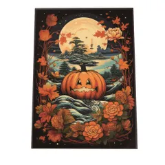【A3サイズ（約30×42cm）】【si-poster-379】ハロウィン ハロウィーン 仮装 ポスター アートプリント ポスター インテリア パンプキン ジャックオーランタン ハロウィーン オレンジ 縦