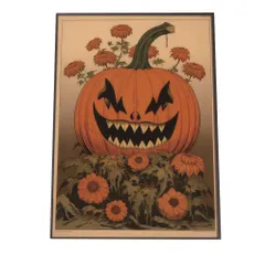 【A3サイズ（約30×42cm）】【si-poster-380】ハロウィン ハロウィーン 仮装 ポスター アートプリント ポスター インテリア パンプキン ジャックオーランタン ハロウィーン オレンジ 縦