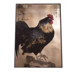 【A3サイズ（約30×42cm）】【si-poster-398】鶏 ニワトリ 干支 商売繁盛 金 縁起物 福 幸 風水 ポスター   アートプリント ポスター  ファッション ポスター フォト フレーム オシャレ アート ゴールド