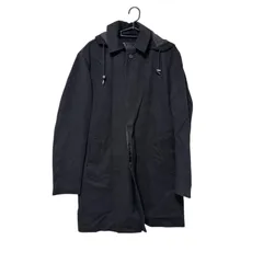 【一点物】EDIFICE エディフィス メンズ アウター ショートフーデットコート ブラック 毛100% 48サイズ B23