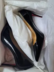 クリスチャンルブタン ブラック エナメル パンプス ケイト 37