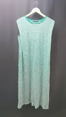 ◇ ◎ ●未使用● SUGAR SPOON ボーダー柄 ラウンドネック ロング丈 ワンピース サイズF グリーン ホワイト レディース E  【1309040034839】