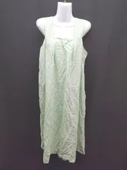 ◇ A lot of love! 綿麻混合生地 涼しげ シンプル 綺麗め 夏物 ロング ワンピース 表記なし グリーン レディース E  【1309040036581】