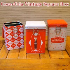 コカコーラ ヴィンテージ スクエア ボックス【全3種】 Coca-Cola コーラ 小物入れ 容器 入れ物 ケース 収納 ボックス レトロ アメ雑
