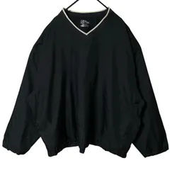 ゴルフ 2XL プルオーバー ブラック 黒 ゲームシャツ ナイロン オーバーサイズ ジャケット アウター レディース ユニセックス メンズ 古着 長袖
