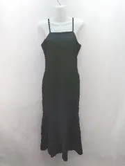 ◇ dazzlin ダズリン バックジップ 裏地 薄手 シンプル ノースリーブ ロング丈 ワンピース サイズF ブラック レディース E  【1309040039209】のサムネイル