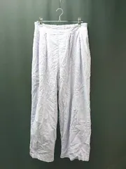 ◇ Samansa Mos2 サマンサモスモス ウエストゴム 裏地 ツータック 薄手 シンプル パンツ サイズF パープル レディース E  【1309040038448】