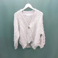 ◇ niko and… フロントボタン くすみカラー オーバーサイズ 長袖 ニットカーディガン サイズ3 パープル系 レディース E  【1309040041127】