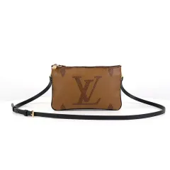 中古ブランド品ダオール Louis Vuitton ルイヴィトン モノグラム ポシェット ダブル ジップ ミニ クロスバック