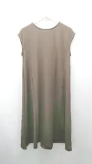 ◇ naturalbeautybasic フレンチスリーブ カジュアル ナチュラル ロング丈 ワンピース サイズⅯ ブラウン レディース E  【1309040045019】