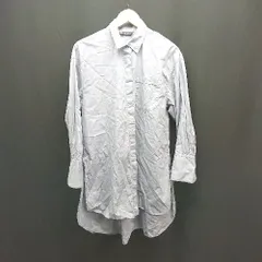 ◇ ZARA ザラ シャツ風 サイドスリット フロントボタン シンプル 無地 長袖 膝丈 ワンピース サイズXS ブルー レディース E  【1309040045460】
