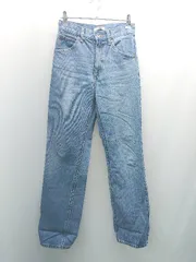 ◇ UNIQLO デニム生地 ジーンズ ハイウエスト 加工 カジュアル ボトムス パンツ サイズ22 ブルー レディース E  【1309040045378】