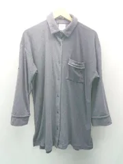 ◇ gelato pique パジャマ 胸ポケット 羽織もの カジュアル 寝間着 部屋着 長袖 シャツ サイズONE ネイビー レディース E  【1309040045279】