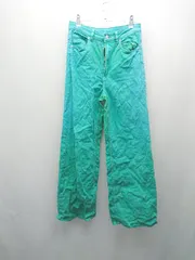 ◇ H&M エイチアンドエム 無地 シンプル ウエストボタン カジュアル デニムパンツ サイズ6 グリーン レディース E  【1309040046559】