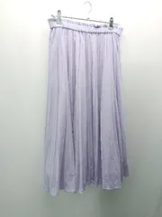 ◇ ◎ COMME CA ISM ウエストゴム フリル ふんわり ガーリー 上品 ロング フレア スカート サイズ9 パープル レディース E  【1309040047006】