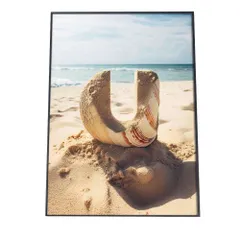 【B4サイズ（約25x36cm）】【si-poster-91】ポスター サーフ ハワイアン レトロ ヴィンテージ トロピカル 南国 イニシャル アルファベット インテリア  アート モダン   特大 小さい 縦