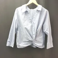 ◇ nano&co ブラウス フロントボタン カジュアル シンプル 長袖 シャツ サイズ38 ブルー レディース E  【1309040050358】